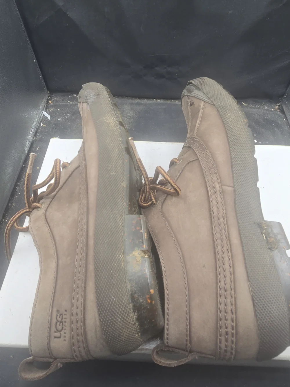 UGG Men's Brown Lace-Up Shearling-Lined Rain & Snow Boots